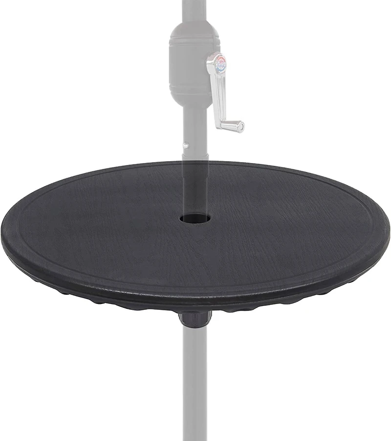 20" Black Outdoor Umbrella Table Tray