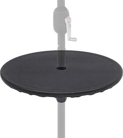 20" Black Outdoor Umbrella Table Tray