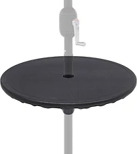 20" Black Outdoor Umbrella Table Tray