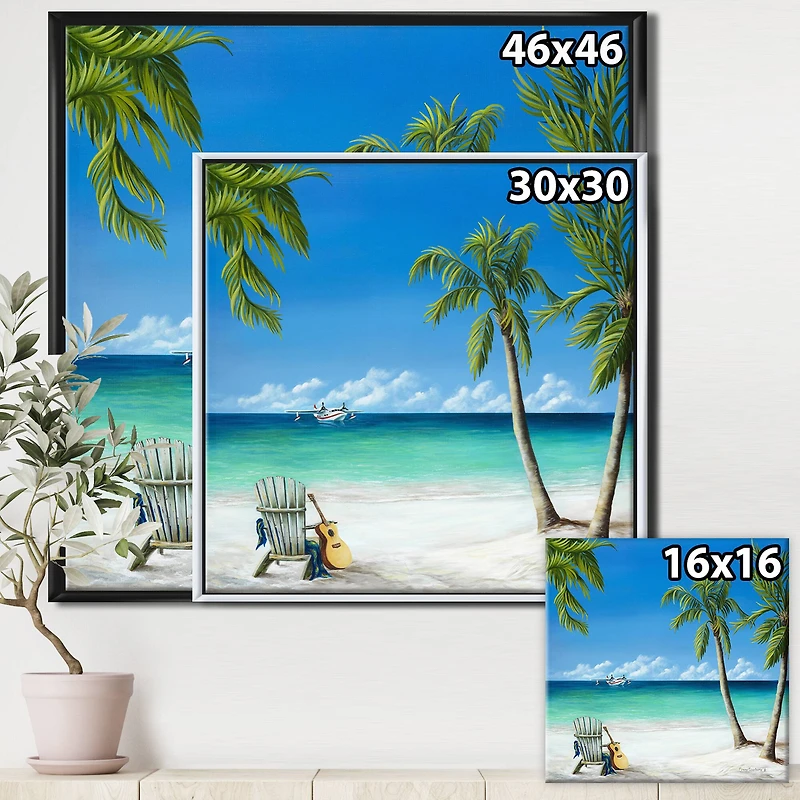 Designart - Bird of Paradise - Nautical & Coastal Framed Canvas Wall Art