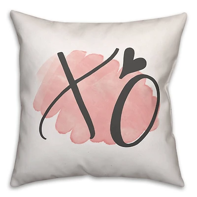 XO Watercolor Throw Pillow