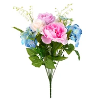 20" Pink & Blue Rose, Peony & Hydrangea Bush by Ashland®