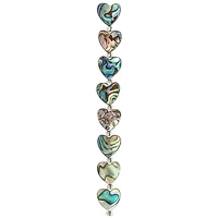 Aurora Borealis Abalone Heart Beads, 14mm by Bead Landing™