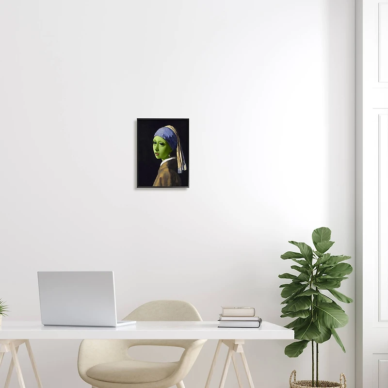 Stupell Industries Girl with Pearl Earring Alien Framed Giclee Art