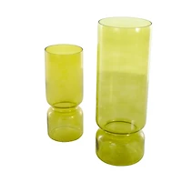 Green Modern Round Glass Vase Set