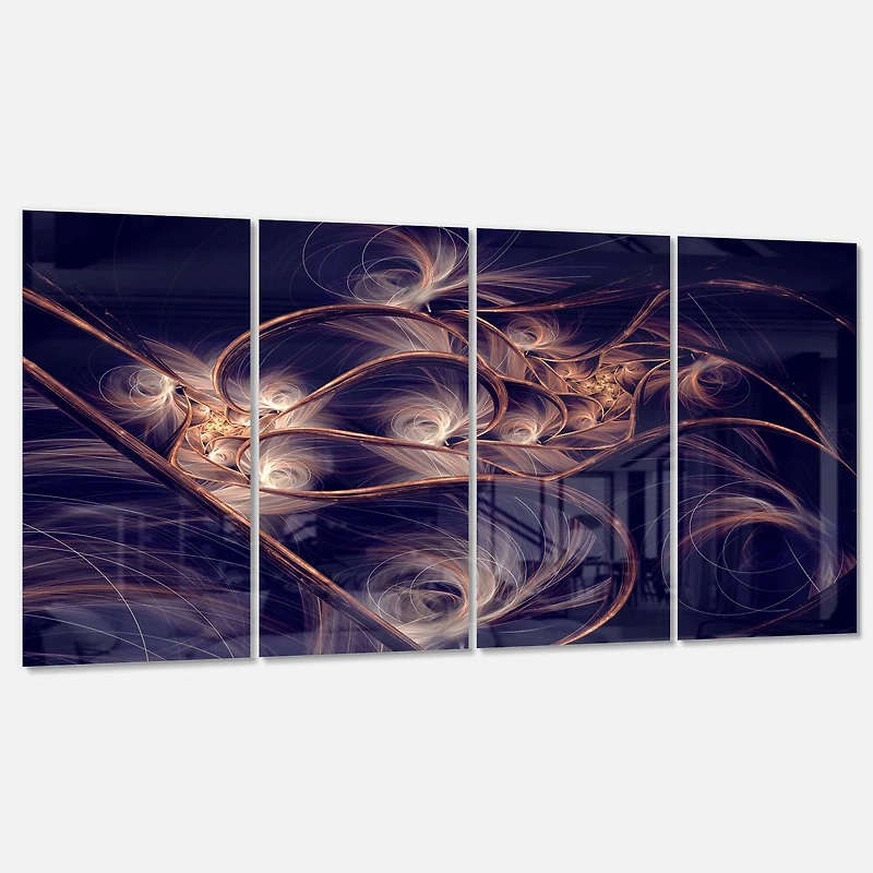 Designart - Dark Gold Fractal Flower Pattern