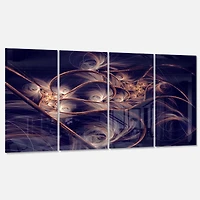 Designart - Dark Gold Fractal Flower Pattern