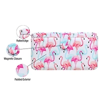 SINGER® Large Flamingo Print Sewing Basket with Matching Pouch Sew Kit