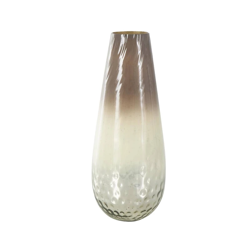 17" Brown Spotted Glass Ombre Vase