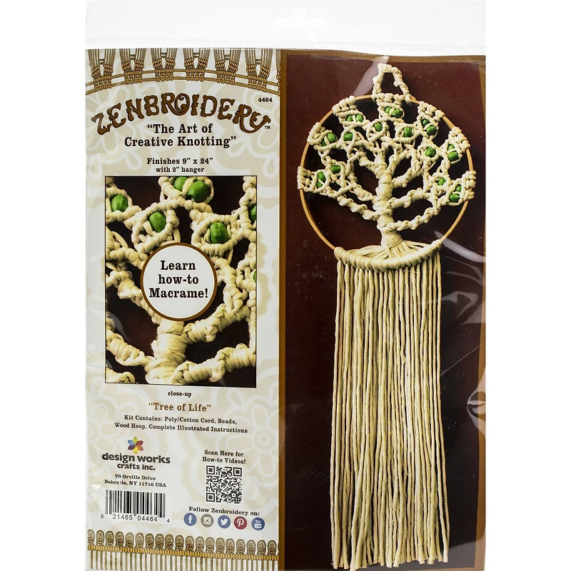 Design Works™ Zenbroidery™ Tree Of Life Macramé Wall Hanging Kit