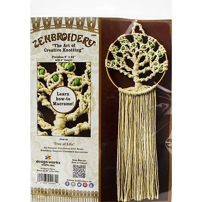 Design Works™ Zenbroidery™ Tree Of Life Macramé Wall Hanging Kit