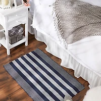 DII® Cabana Stripe Handwoven Recycled Yarn Rug