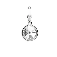 Clear Austrian Crystal Rivoli Cut Charm in Silver Setting by Bead Landing™
