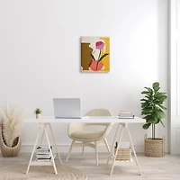 Stupell Industries Abstract Pink Floral Bloom Antique Pottery Shapes Wall Art