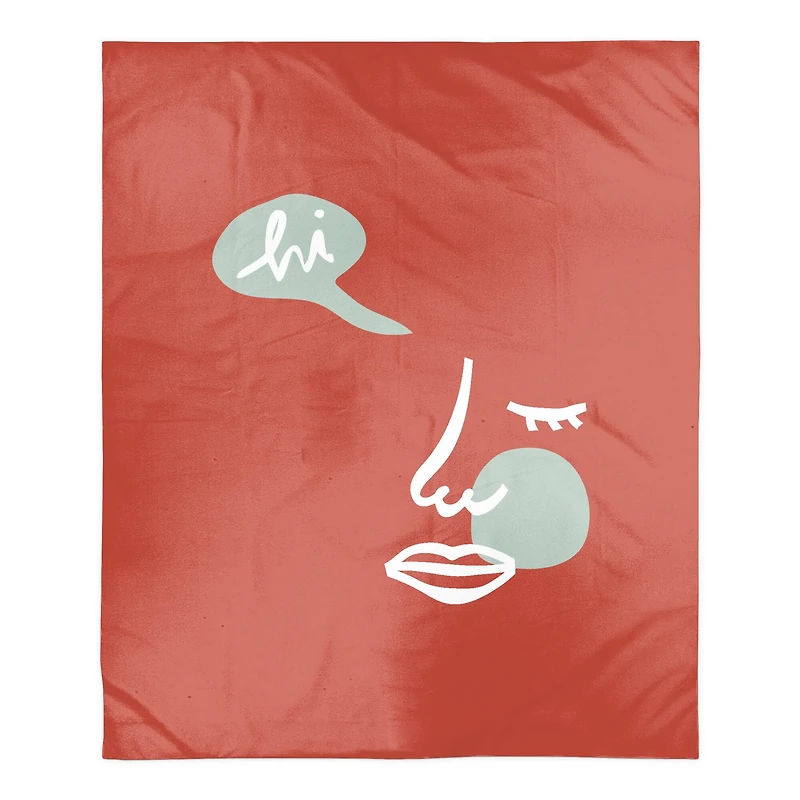 Hi Abstract Figure 50" x 60" Coral Fleece Blanket