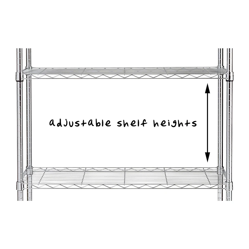 Honey Can Do Chrome 4-Tier Heavy-Duty Adjustable Shelving Unit