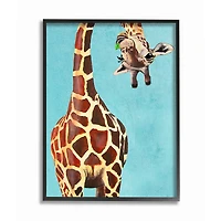 Stupell Industries Curious Giraffe Chewing Leaves in Black Frame Wall Art