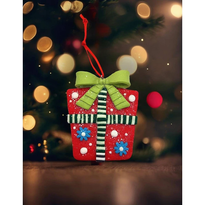 Wizardi Glossy Gingerbread Gift Christmas Ornament