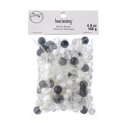 12 Pack: Mixed Black, Clear & White Craft Beads by Bead Landing™