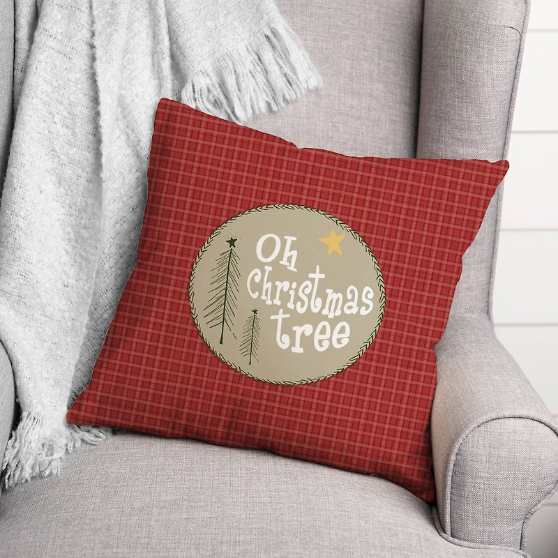 Christmas Quilt Pattern Throw Pillow