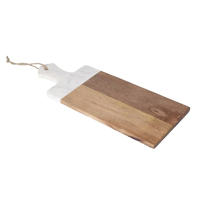 20" x 8" Mango Wood & Marble Tabletop Décor by Ashland®