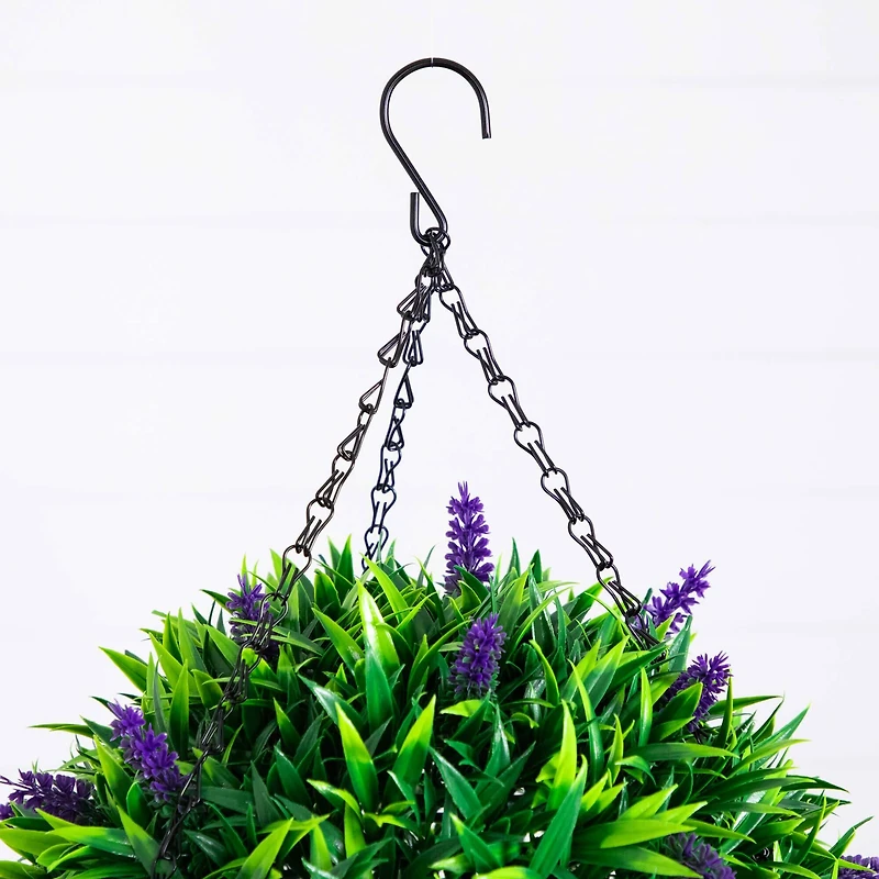 18in. UV Resistant Artificial Lavender Hanging Basket (Indoor/Outdoor)
