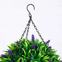 18in. UV Resistant Artificial Lavender Hanging Basket (Indoor/Outdoor)