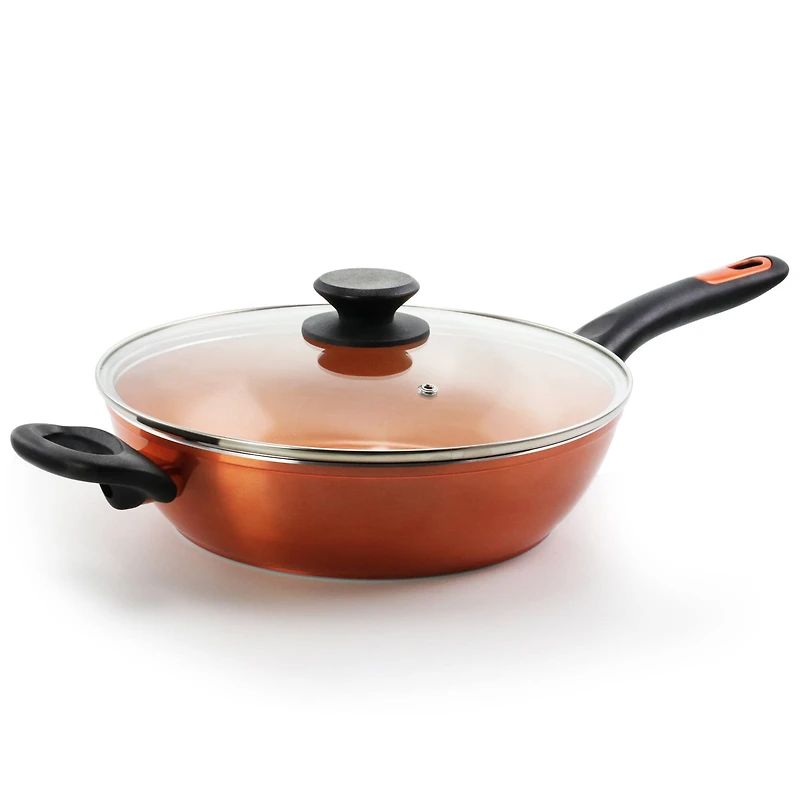 Gibson Home® Cuisine 3qt. Copper-Plated Stainless Steel Nonstick Ceramic Sauté Pan