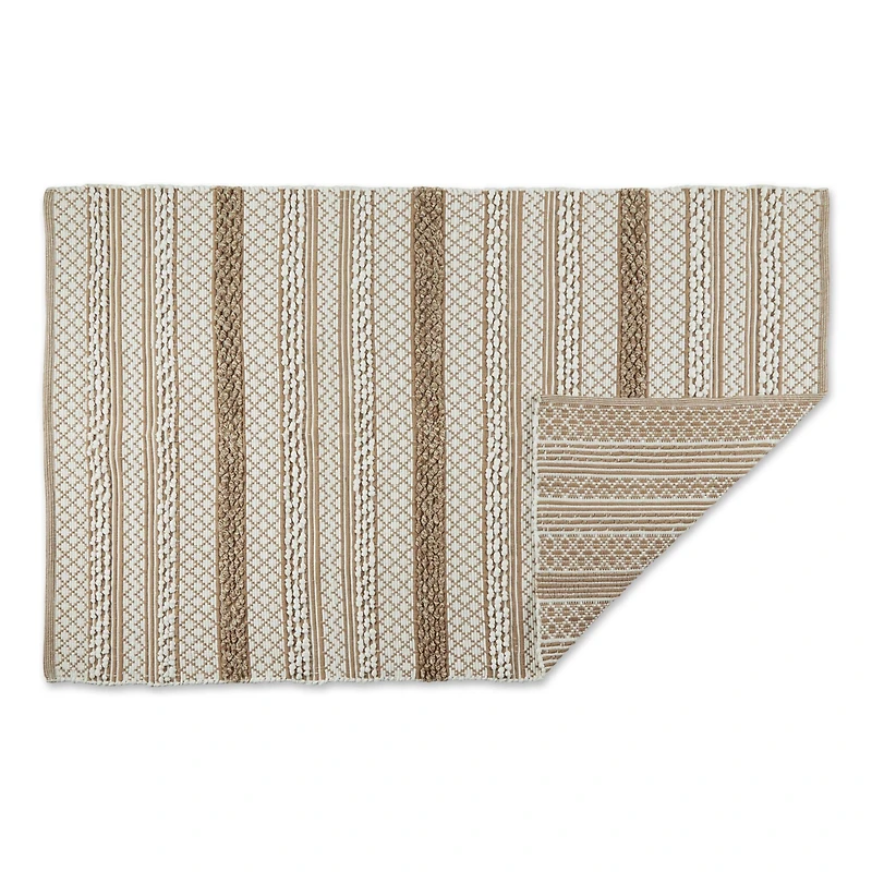 DII® Stone & White Hand-Loomed Paper Chindi Rug, 4ft. x 6ft.