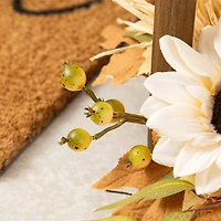 Glitzhome® 20" Fall Neutral Sunflower, Pumpkin and Leaf Wood Lantern Centerpiece