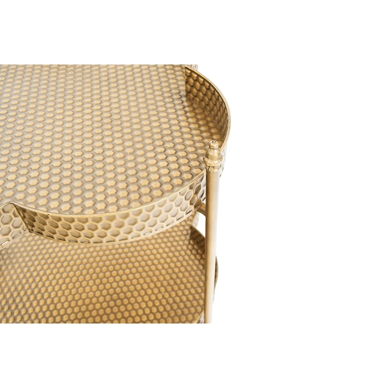 Hello Honey® 28.5" 2-Tier Clover Shaped Metal Bar Cart on Caster Wheels