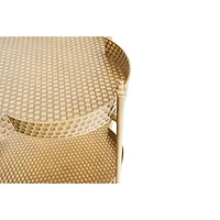 Hello Honey® 28.5" 2-Tier Clover Shaped Metal Bar Cart on Caster Wheels