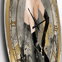 Designart 'Gold Fashion Dance Glam Wall Clock