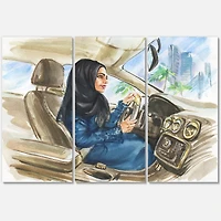 Designart - Arabian Woman Driving A Car I
