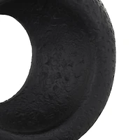 14.25" Black Polystone Geometric Textured Cutout Ring Sculpture with Block Base