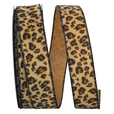 JAM Paper 1.5" x 20yd. Plush Furry Wired Jaguar Ribbon