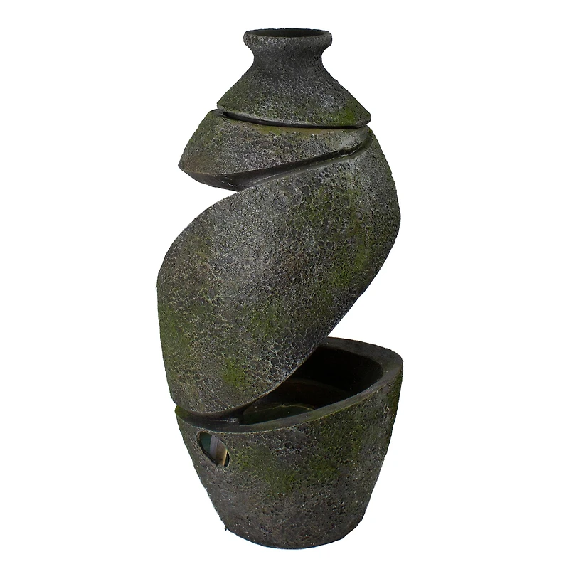 2.5ft. Green & Gray Mossy Outdoor Garden Water Fountain
