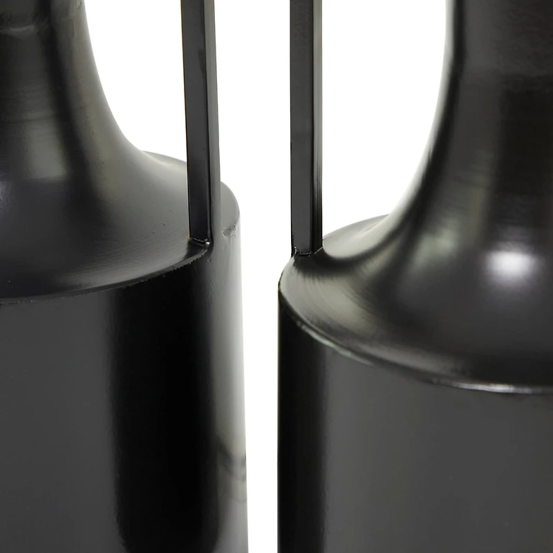 The Novogratz Black Metal Vase with Handles Set of 2 16", 12"