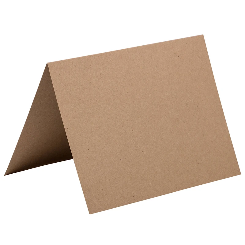 JAM Paper A2 Brown Kraft Recycled Blank Foldover Cards