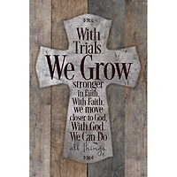 New Horizons With Trials We Grow Stronger Wood Plaque