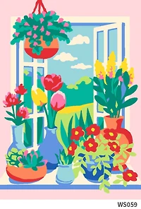 Window Scene Paint-by-Number Framed Mini Kit by Artist's Loft®