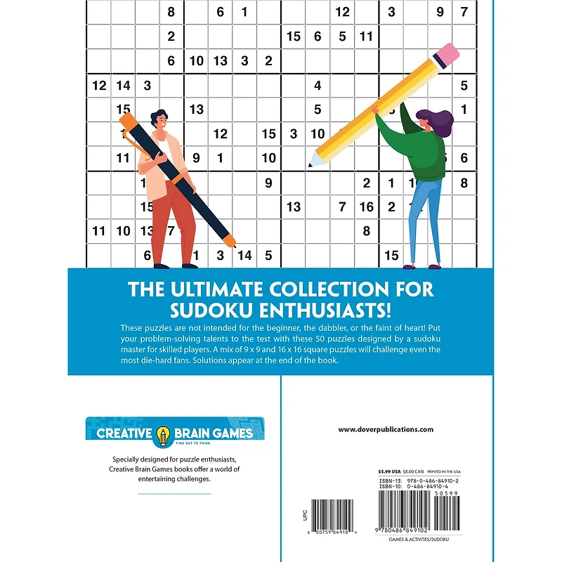 Dover Publications Creative Brain Games Extreme Sudoku Book