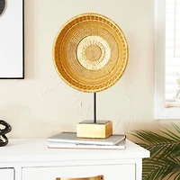 Gold Polystone Glam Sculpture, 20" x 13" x 6"