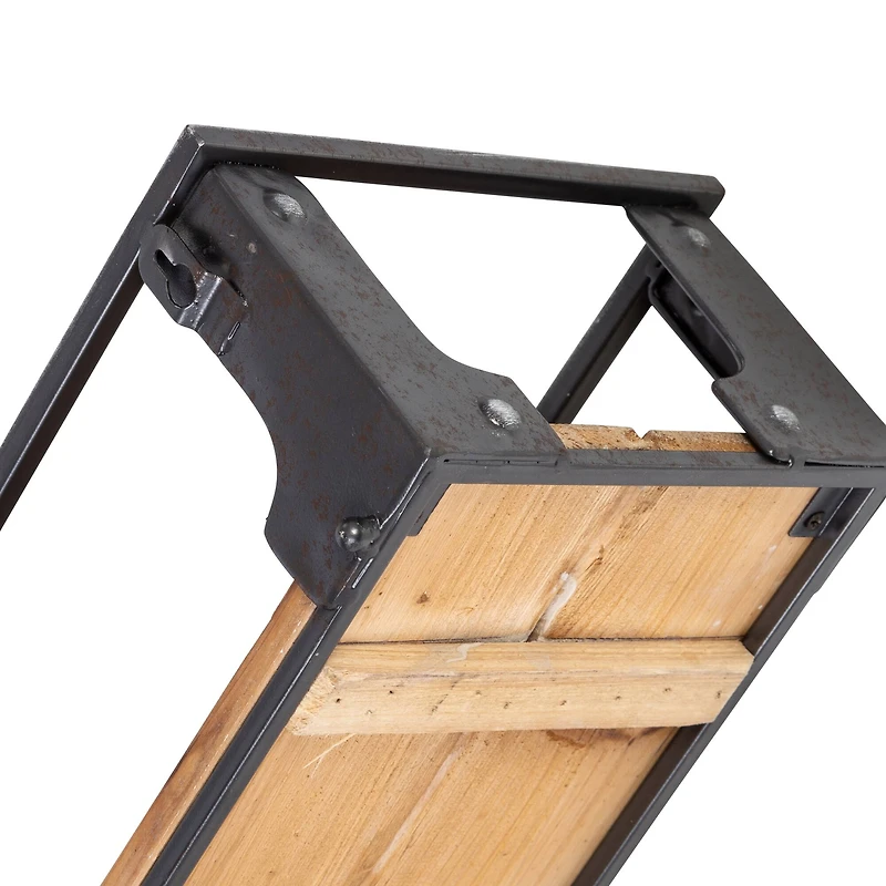 Honey Can Do Floating Decorative Metal & Wood Wall Shelves Set