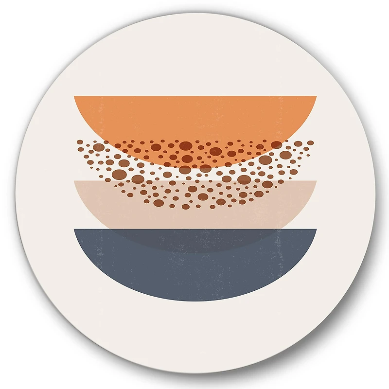 Designart - Abstract Sun & Moon Geometrics In Blue & Orange