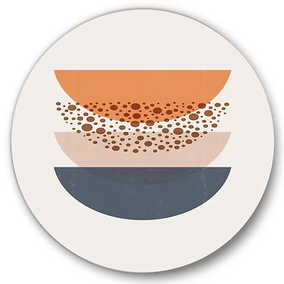 Designart - Abstract Sun & Moon Geometrics In Blue & Orange