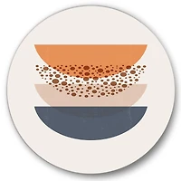 Designart - Abstract Sun & Moon Geometrics In Blue & Orange