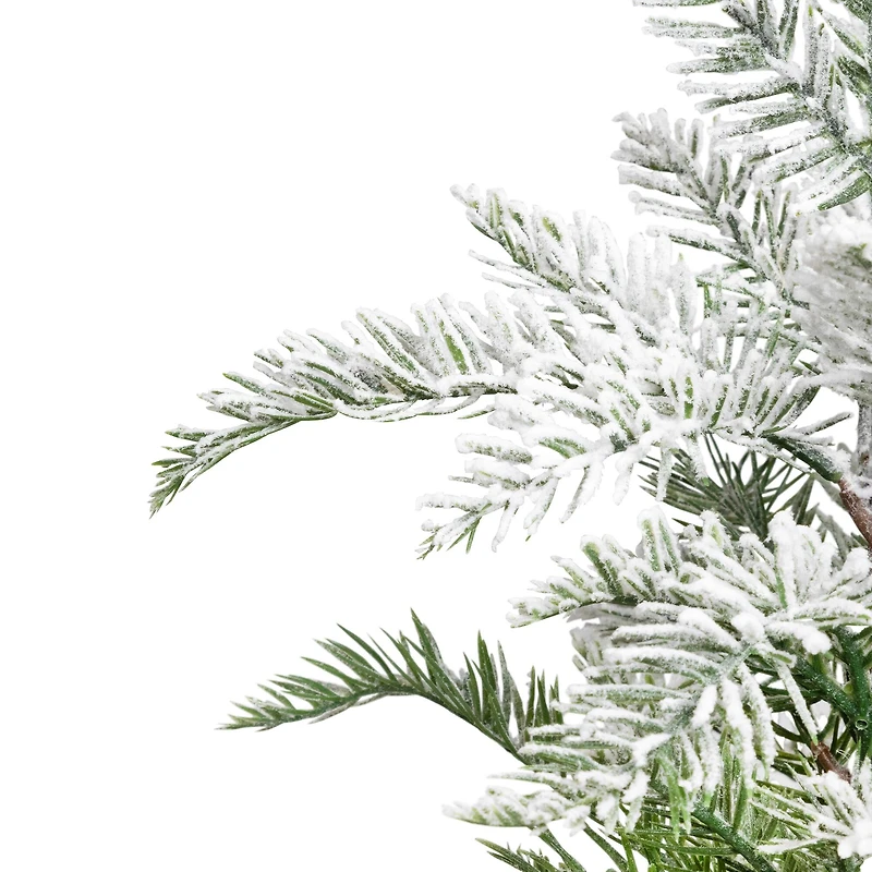 17.5" Unlit Flocked Artificial Christmas Tree with Burlap Base