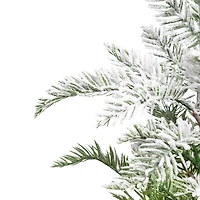 17.5" Unlit Flocked Artificial Christmas Tree with Burlap Base