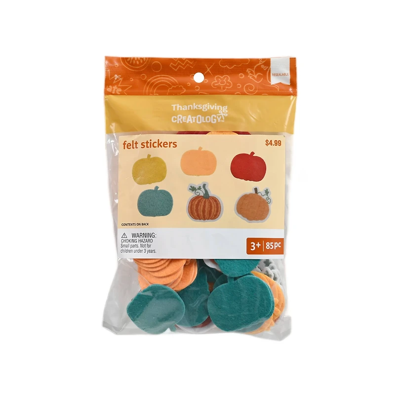 Pumpkin Felt Stickers, 85ct. by Creatology™